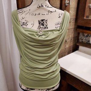 IZ Byer California Green Sleeveless Top Size Large USA Made 24" Length